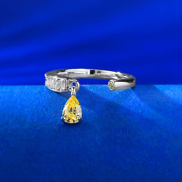Yellow Gem Drop Ring