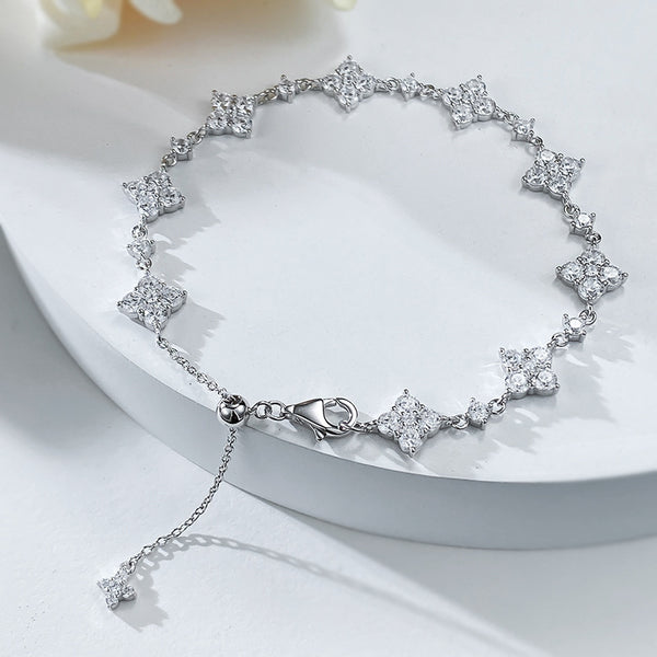 XYMQ jewelry full of diamonds flower flower bracelet 925 silver temperament high-grade versatile style 2025 new hot trend