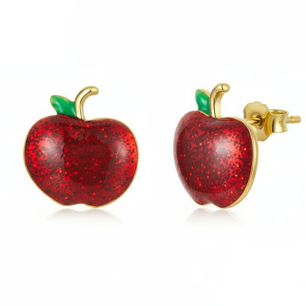 Red Christmas Apple Earrings
