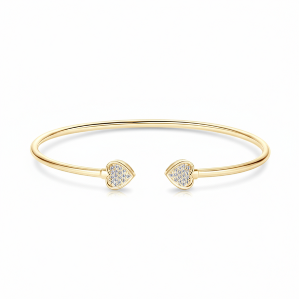 Heart-shaped Open Bangle