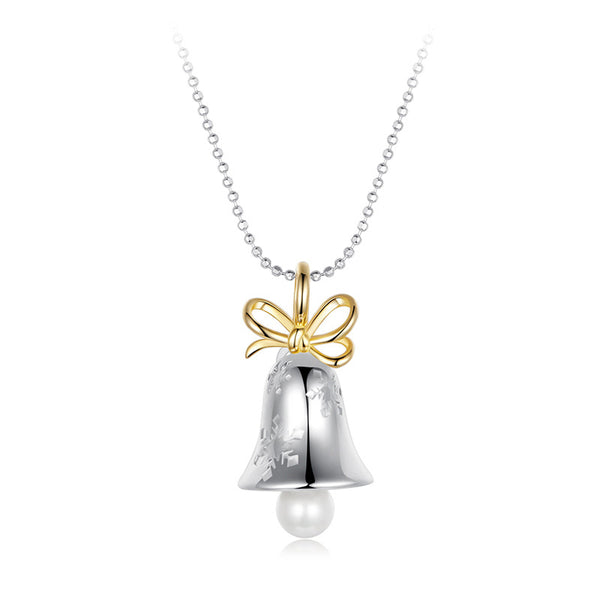 Bow Bell Christmas Necklace