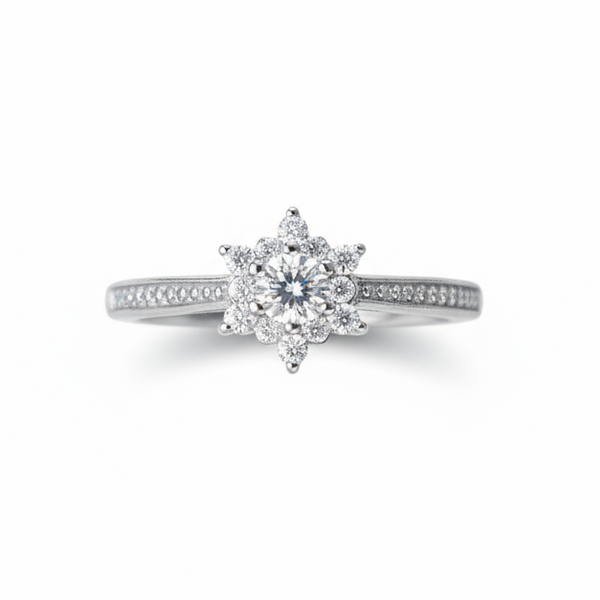Snowflake-shaped ring