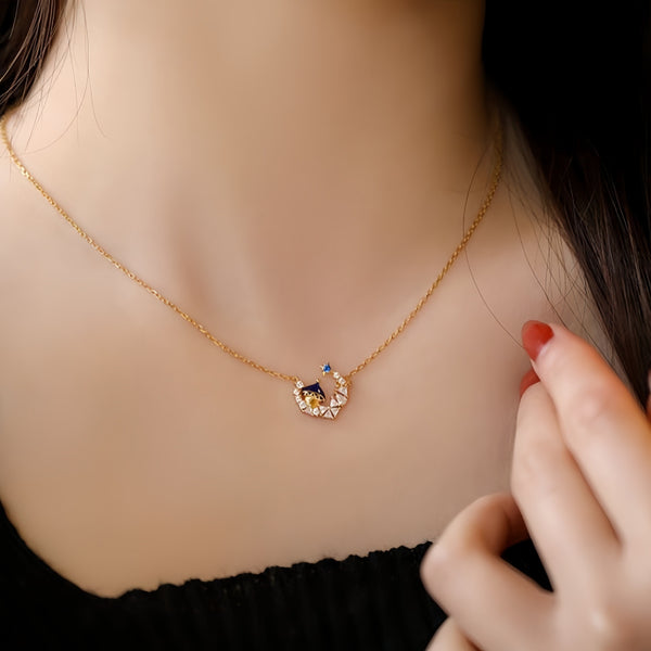 Christmas gift S925 Princess Castle Necklace Women Personalized Exquisite Crown High-end Feeling