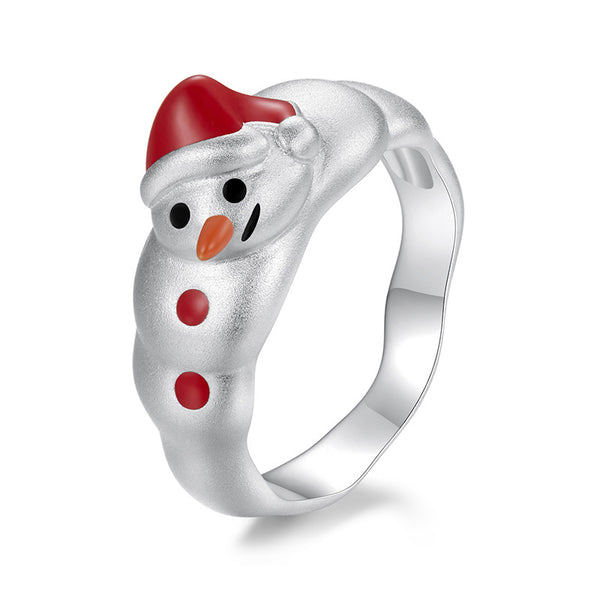 Adorable Christmas Snowman Ring