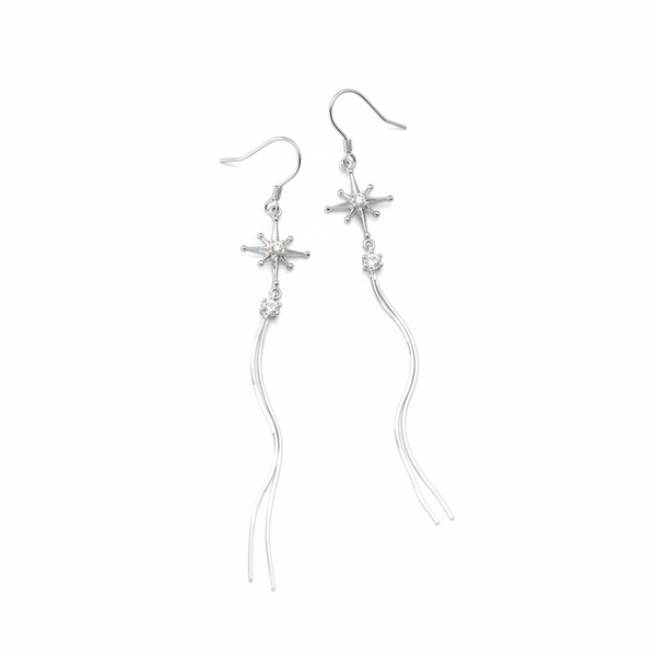 Snowflake Star Tassel Earrings