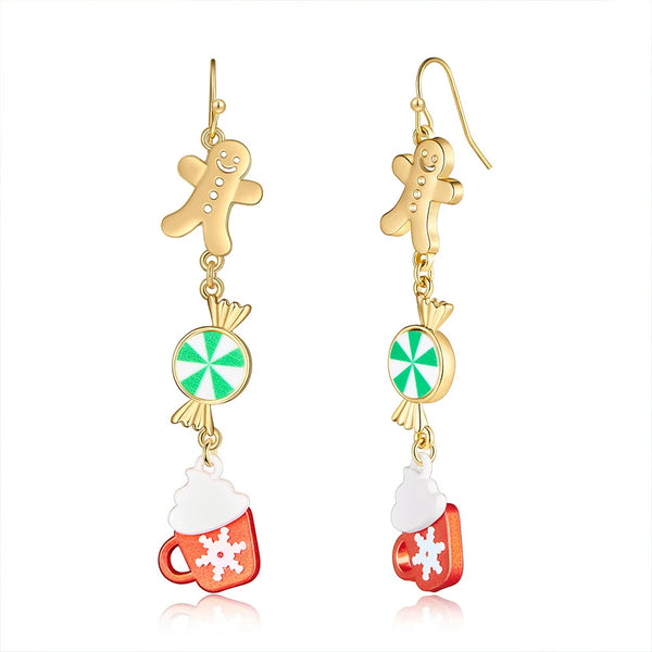 Gingerbread Man Candy Earrings