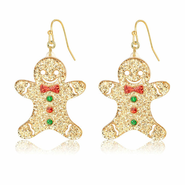 Sparkling Gingerbread Man Earrings