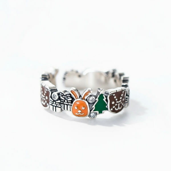 Rabbit Christmas Tree Ring