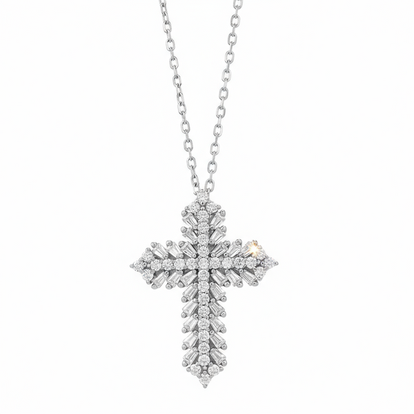 Full-Diamond Cross Necklace