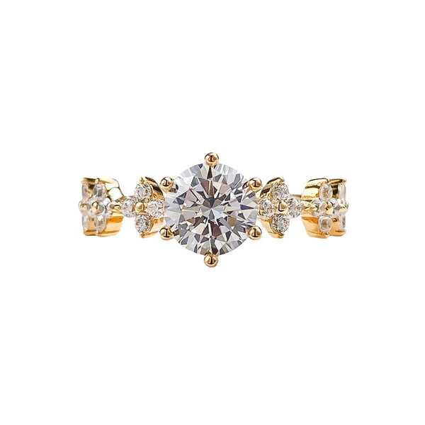 Champagne Four-Leaf Clover Ring