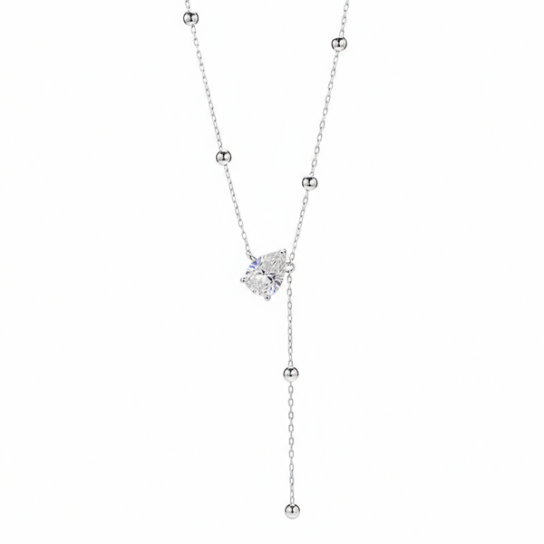 Teardrop Tassel Small Round Bead Necklace