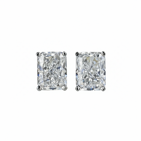 Luxe Radiant Cut Stud Earrings